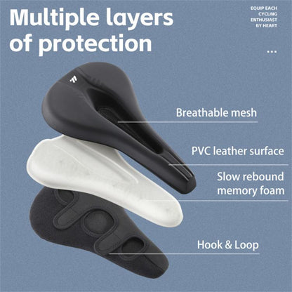 WEST BIKING Bicycle Riding Thickened Sponge PU Leather Soft Seat Cushion Cover(Black) - Bicycle Saddle by WEST BIKING | Online Shopping UK | buy2fix