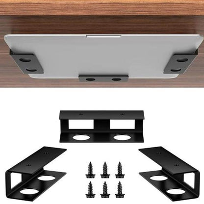 Under Desk Laptop Tablet Storage Mount Kit Office Storage Organize(Black) - Laptop Stand by buy2fix | Online Shopping UK | buy2fix