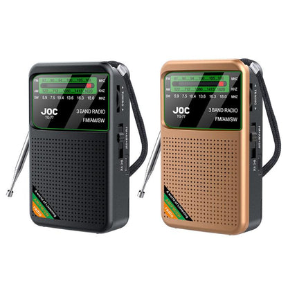 JOC TG-77 Mini FM / AM / SW Portable Full-Band Full-Channel Radio(Gold) - Radio Player by JOC | Online Shopping UK | buy2fix
