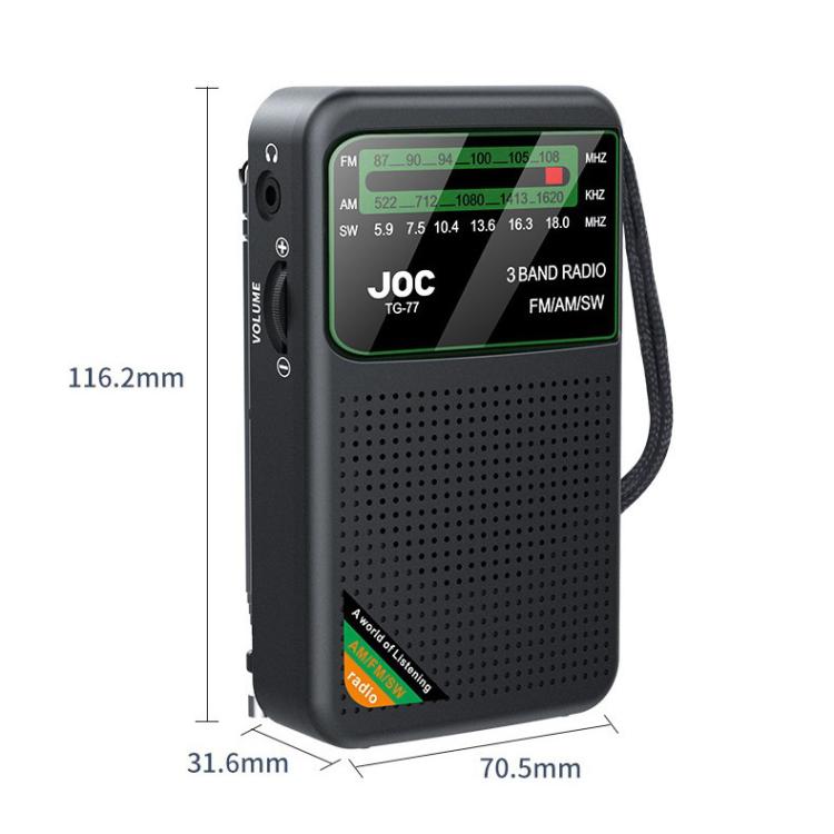 JOC TG-77 Mini FM / AM / SW Portable Full-Band Full-Channel Radio(Gold) - Radio Player by JOC | Online Shopping UK | buy2fix