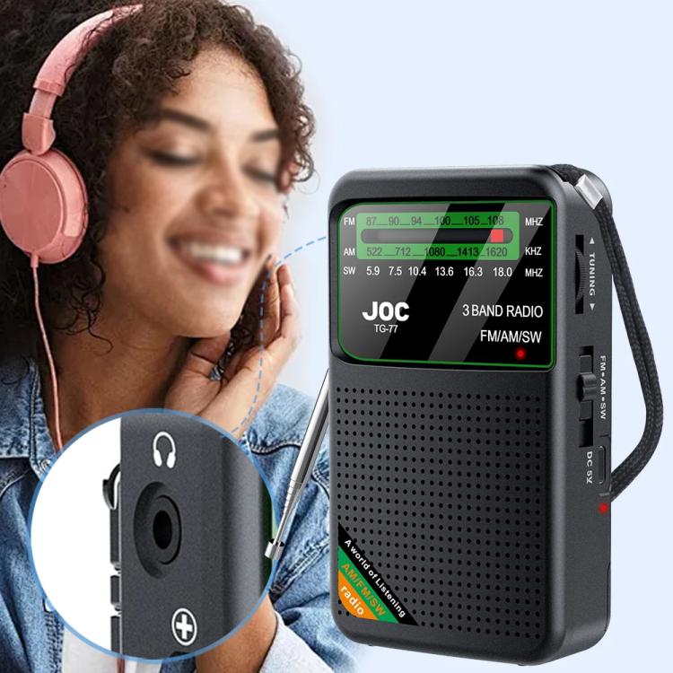 JOC TG-77 Mini FM / AM / SW Portable Full-Band Full-Channel Radio(Gold) - Radio Player by JOC | Online Shopping UK | buy2fix