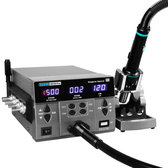 SUGON 8630 Pro Large Wind Power Cell Phone Repair CPU Digital Display Hot Air Soldering Station EU Plug