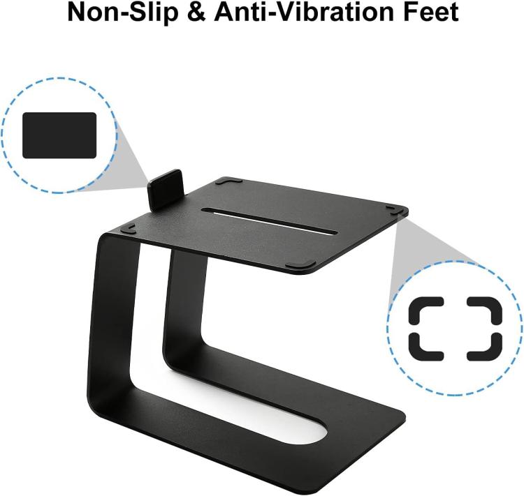 Metal Desktop Speaker Stand Vibration Damping Tilted Studio Monitor Speaker Bracket(Black) - Speaker Bracket by buy2fix | Online Shopping UK | buy2fix