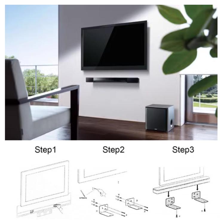 Wall Mount Kit for Soundbar Universal Dual Bracket for Most Sound Bar(Black) - Speaker Bracket by buy2fix | Online Shopping UK | buy2fix