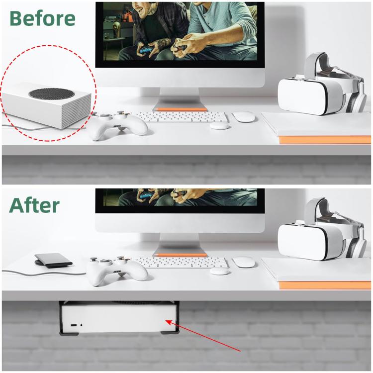 For Xbox One S / X, Xbox 360 Under Desk Storage Stand Rack(Black) - Holder by buy2fix | Online Shopping UK | buy2fix