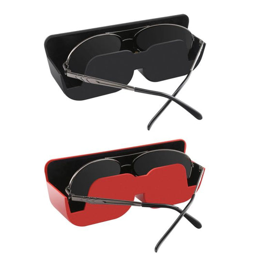 Adhesive Car Glasses Case Car Dashboard Card Storage Rack(Red) by buy2fix