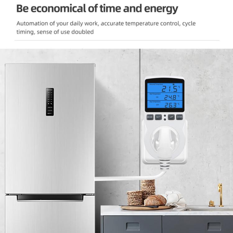 Backlight Smart Digital Thermostat Countdown Temperature Control Switch Socket Timing Temperature Controller UK Plug - Smart Socket by buy2fix | Online Shopping UK | buy2fix