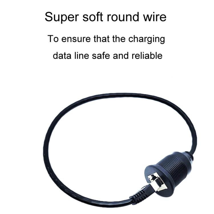 1m RJ45 CAT5e Ultra Category 5 Cable Round Single Port Male To Female Car Waterproof Cable - DIY Cables by buy2fix | Online Shopping UK | buy2fix