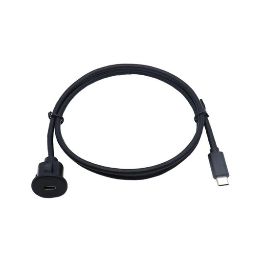 1m Type-C 3.0 Compatible 2.0 USB C Car Waterproof Cable Panel Data Extension Cord