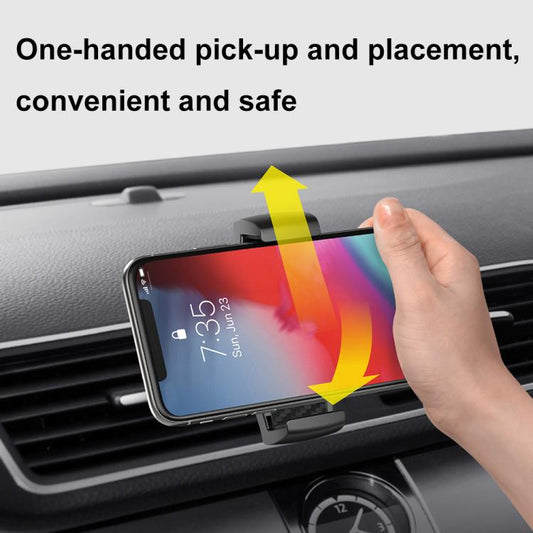 Car Air Conditioning Outlet Anti-shake Rotating Navigation Mobile Phone Holder(Carbon Fiber Black) by buy2fix