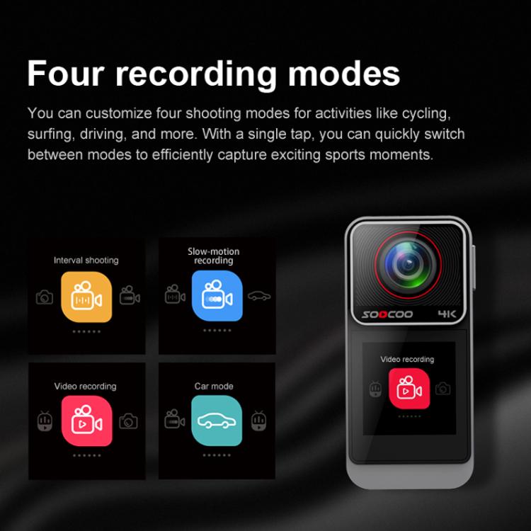SOOCOO SAW1 No Memory Card 4K HD Anti-Shake Waterproof Motorcycle Riding Recorder Chest Head Mounted Diving Thumb Camera - Video Cameras by SOOCOO | Online Shopping UK | buy2fix