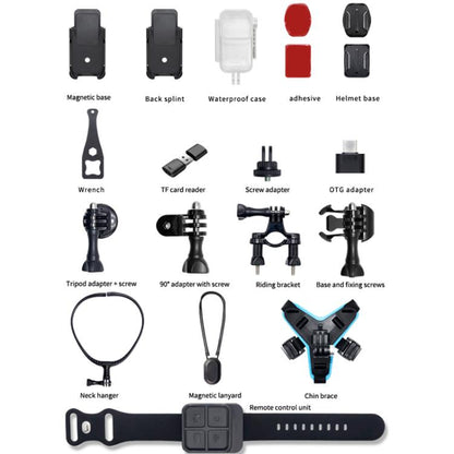 SOOCOO SAW1 With 32G Memory Card 4K HD Anti-Shake Waterproof Motorcycle Riding Recorder Chest Head Mounted Diving Thumb Camera - Video Cameras by SOOCOO | Online Shopping UK | buy2fix