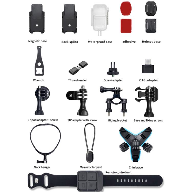 SOOCOO SAW1 With 128G Memory Card 4K HD Anti-Shake Waterproof Motorcycle Riding Recorder Chest Head Mounted Diving Thumb Camera - Video Cameras by SOOCOO | Online Shopping UK | buy2fix