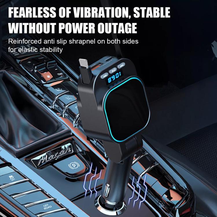 BC97 Dual Retractable Cable Car Charger Automobile Bluetooth MP3 Player by buy2fix