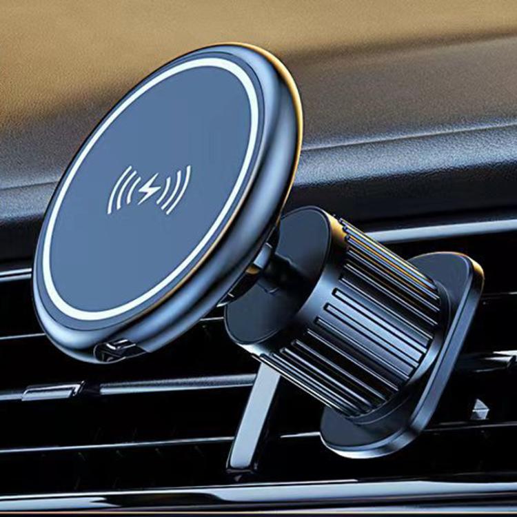 15W Car Magnetic Wireless Charging Phone Holder Alloy Base, Spec: Air Outlet Black by buy2fix