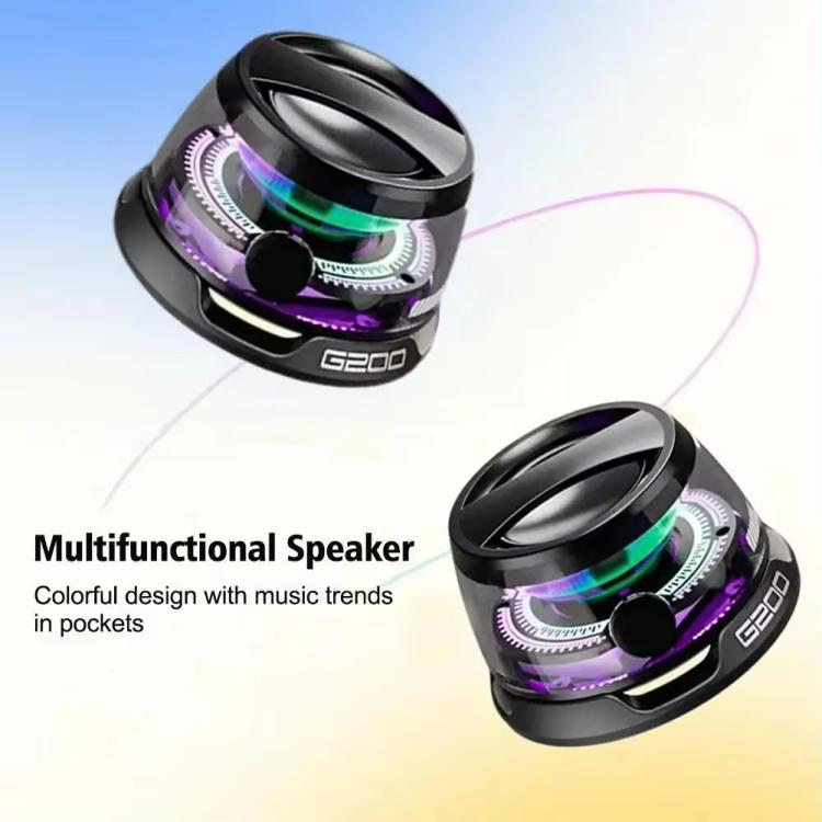 G200 Magnetic Bluetooth TWS Mini Speaker Subwoofer With Colorful Atmosphere Light(White) - Mini Speaker by buy2fix | Online Shopping UK | buy2fix