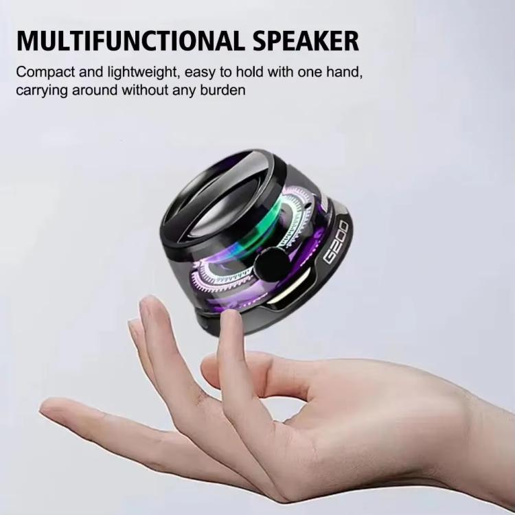 G200 Magnetic Bluetooth TWS Mini Speaker Subwoofer With Colorful Atmosphere Light(Black) - Mini Speaker by buy2fix | Online Shopping UK | buy2fix