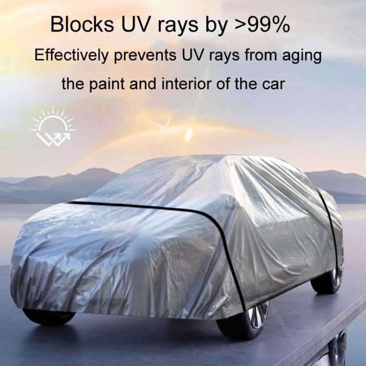 Car PE Film Waterproof And Dustproof Four Seasons Universal Coat Cover, Size: XXL(Silver Gray) - PE Material by buy2fix | Online Shopping UK | buy2fix