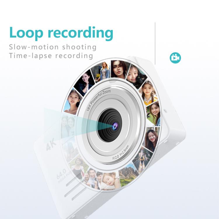 Anytek S7 4K HD Digital Camera Self-Timer Travel Camera Student Kids Card Camera(Pink) - Video Cameras by Anytek | Online Shopping UK | buy2fix