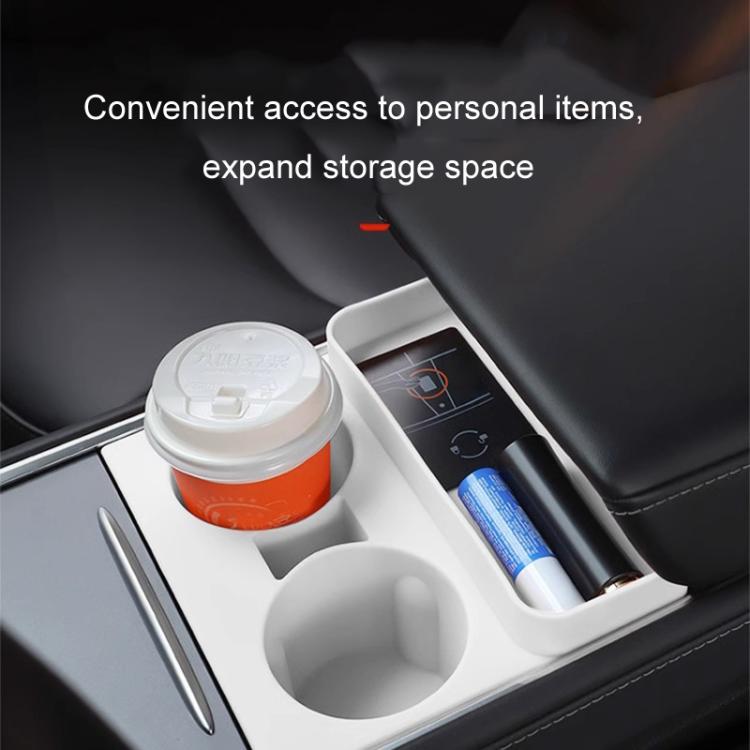 For Tesla 21-23 Model 3/Y Central Control Integrated Silicone Storage Cup Holder(White) - Car Drink Holders by buy2fix | Online Shopping UK | buy2fix