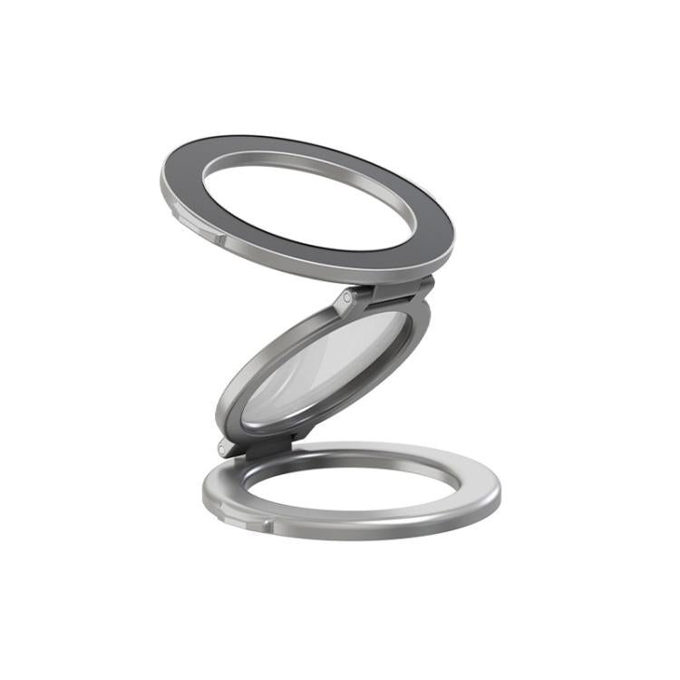 Foldable Double-sided Magnetic Phone Holder Gym Car Universal Stand, Spec: Mirror Type Silver - Desktop Holder by buy2fix | Online Shopping UK | buy2fix