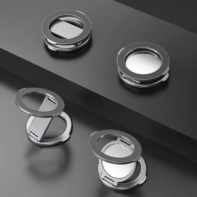 Foldable Double-sided Magnetic Phone Holder Gym Car Universal Stand, Spec: Mirror Type Black - Desktop Holder by buy2fix | Online Shopping UK | buy2fix