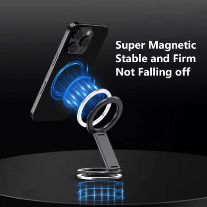 Foldable Double-sided Magnetic Phone Holder Gym Car Universal Stand, Spec: Mirror Type Silver - Desktop Holder by buy2fix | Online Shopping UK | buy2fix