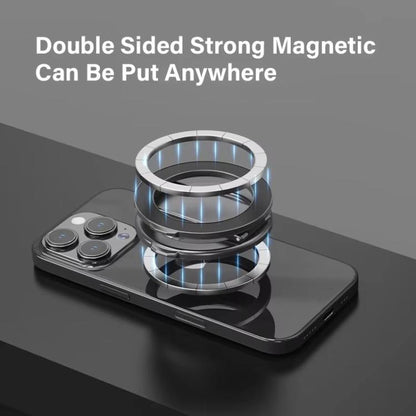 Foldable Double-sided Magnetic Phone Holder Gym Car Universal Stand, Spec: Mirror Type Silver - Desktop Holder by buy2fix | Online Shopping UK | buy2fix