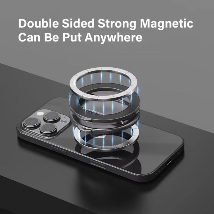 Foldable Double-sided Magnetic Phone Holder Gym Car Universal Stand, Spec: Mirror Type Black - Desktop Holder by buy2fix | Online Shopping UK | buy2fix