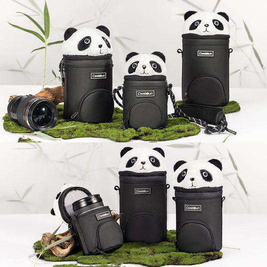 Cwatcun D162 Medium Camera Lens Cylinder Cartoon Panda Camera Lens Protective Cover - Lens Bag by Cwatcun | Online Shopping UK | buy2fix