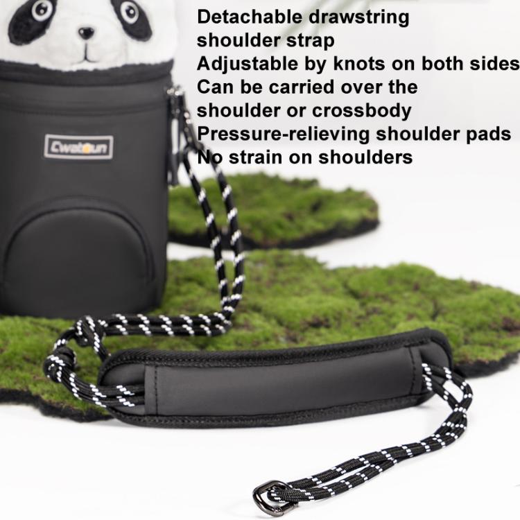 Cwatcun D162 Large Camera Lens Cylinder Cartoon Panda Camera Lens Protective Cover - Lens Bag by Cwatcun | Online Shopping UK | buy2fix