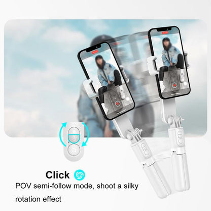 L09 Mini Handheld Folding Anti-shake Stabilizer Bluetooth Beauty Fill Light Selfie Stick(White) - Selfie Sticks by buy2fix | Online Shopping UK | buy2fix