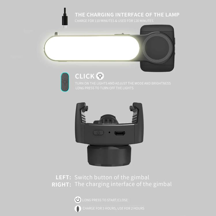 L09 Mini Handheld Folding Anti-shake Stabilizer Bluetooth Beauty Fill Light Selfie Stick(White) - Selfie Sticks by buy2fix | Online Shopping UK | buy2fix