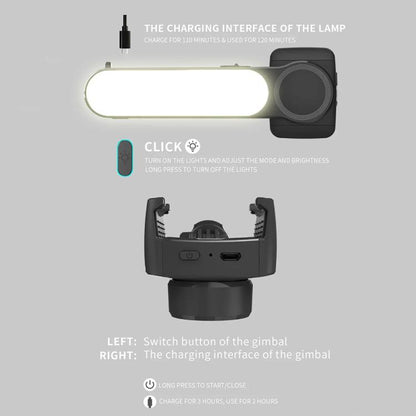 L09 Mini Handheld Folding Anti-shake Stabilizer Bluetooth Beauty Fill Light Selfie Stick(White) - Selfie Sticks by buy2fix | Online Shopping UK | buy2fix