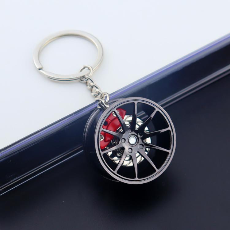 Metal Wheel Hub Brake Integrated Keychain(Black) - Key Rings by buy2fix | Online Shopping UK | buy2fix