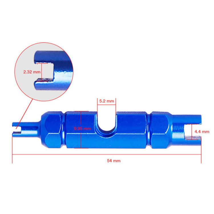 Aluminum Alloy American/French Bicycle Valve Core Removal Tool(Blue Hexagonal) - Maintenance tools by buy2fix | Online Shopping UK | buy2fix