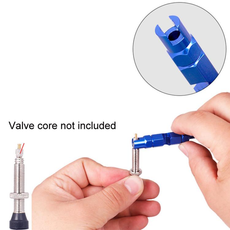 Aluminum Alloy American/French Bicycle Valve Core Removal Tool(Blue Hexagonal) - Maintenance tools by buy2fix | Online Shopping UK | buy2fix