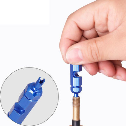 Aluminum Alloy American/French Bicycle Valve Core Removal Tool(Blue Hexagonal) - Maintenance tools by buy2fix | Online Shopping UK | buy2fix