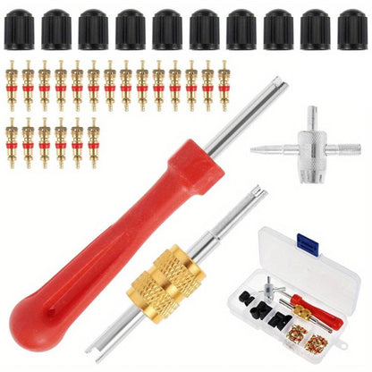 33pcs/Set Car Bicycle Tire Valve Core Installation Tool Repair Kit, Specifications: B - Maintenance tools by buy2fix | Online Shopping UK | buy2fix