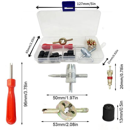 33pcs/Set Car Bicycle Tire Valve Core Installation Tool Repair Kit, Specifications: B - Maintenance tools by buy2fix | Online Shopping UK | buy2fix
