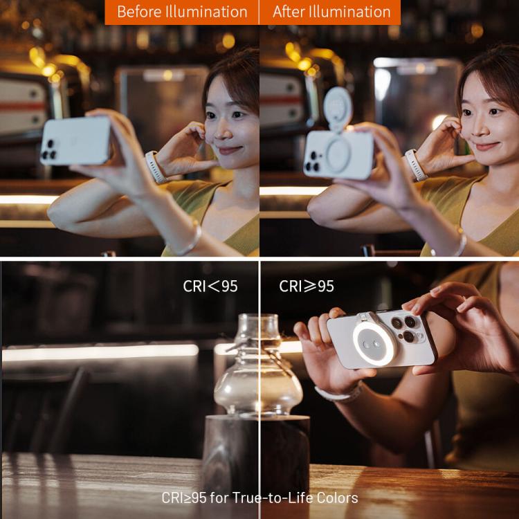 PGYTECH P-PG-012 Cell Phone Magnetic Fill Light MagSafe Live Photo Shooting Photography Lights(Gray) - Selfie Light by PGYTECH | Online Shopping UK | buy2fix