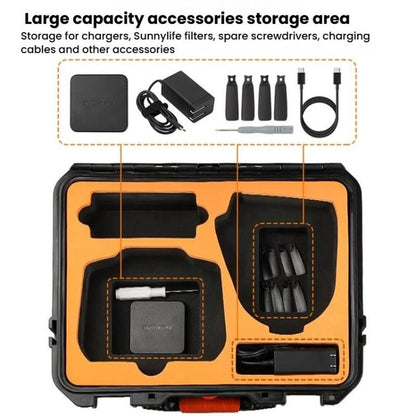 For DJI Flip Sunnylife AQX-19 Waterproof Storage Protective Suitcase Aerial Camera Smooth Flying Kit Bag(Black) - Other by Sunnylife | Online Shopping UK | buy2fix