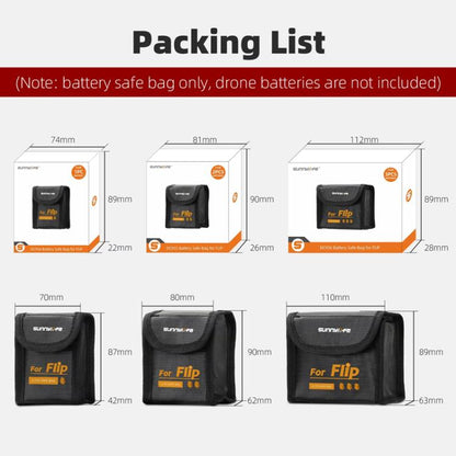For DJI Flip Sunnylife Battery Explosion Proof Bag Li-ion Safety Storage Bag Flame Retardant Protective Bag Small (For 1 Battery) - Other by Sunnylife | Online Shopping UK | buy2fix