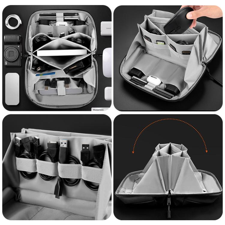 WEPOWER Digital Accessories Storage Bag Waterproof Clutch Travel Case(Deep Blue) - Digital Storage Bag by WEPOWER | Online Shopping UK | buy2fix