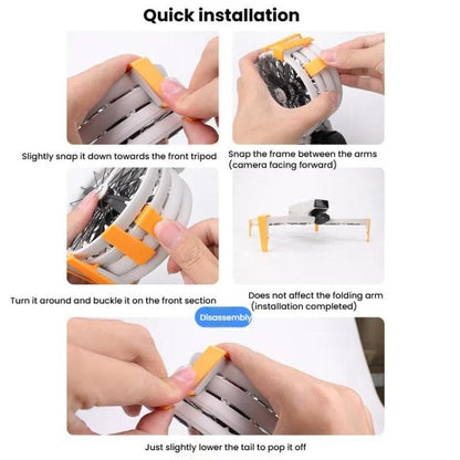 For DJI Flip CQT 4 In 1 Drone Folding Booster Stand Scratch and Wear Resistant Landing Protective Bracket(Orange) - Other by CQT | Online Shopping UK | buy2fix