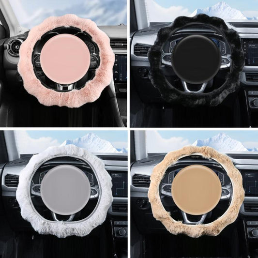 38cm Plush Soft Warm Car Steering Wheel Cover Without Inner Ring(Brown) - Steering Wheel Accessories by buy2fix | Online Shopping UK | buy2fix