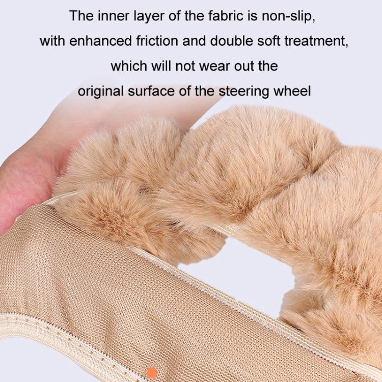 38cm Plush Soft Warm Car Steering Wheel Cover Without Inner Ring(Light Gray) - Steering Wheel Accessories by buy2fix | Online Shopping UK | buy2fix