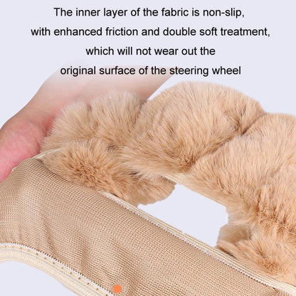 38cm Plush Soft Warm Car Steering Wheel Cover Without Inner Ring(Brown) - Steering Wheel Accessories by buy2fix | Online Shopping UK | buy2fix