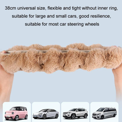38cm Plush Soft Warm Car Steering Wheel Cover Without Inner Ring(Light Gray) - Steering Wheel Accessories by buy2fix | Online Shopping UK | buy2fix