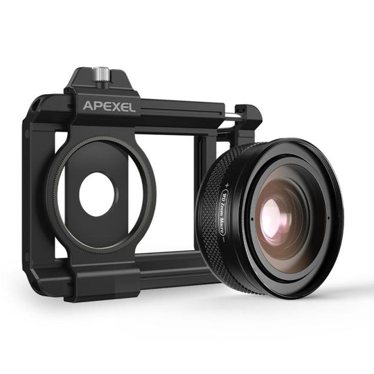 APEXEL APL-ZM100 10X-20X Fixed Focus Macro Cell Phone Lens For HD Close-up Photography(Black)